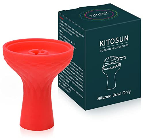 Kitosun Phunnel Foyer Chicha en Silicone - Kitosun Accessoire pour Narguilé Tête de tabac à 70 degrés silicone Durable Pour 15 à 18 g - Arômes fumer - Travailler avec SmokeBox HMD (rouge)