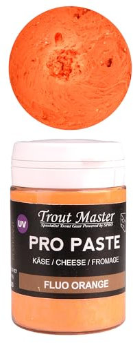 Trout Master Forellenpaste zum Forellenangeln 60g Pro Paste Teig, Farbe/Aroma:Fluoro Orange/Käse