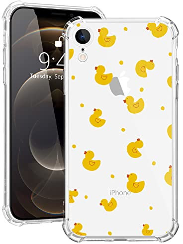 MAYCARI Case for iPhone SE 2020/iPhone 7/iPhone 8, Yellow Duck Painting Clear Design Transparent Shockproof Anti-Scratch Soft Flexible TPU Cover with Air Cushion for iPhone SE 2020/iPhone 7/iPhone 8