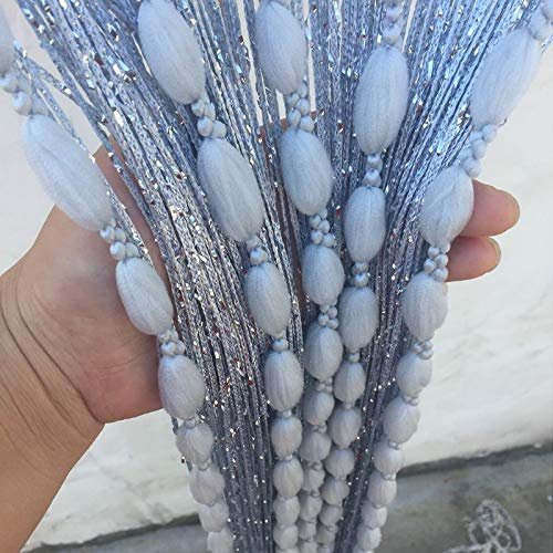 Devola Sliding Curtains, Thread Curtain, Insect Protection, Balcony Door, Bead Curtain, Outdoor, Decorative Cord, Tassel Curtains for Doors or Windows, W x H 100 x 280 cm, Grey, Pack of 1