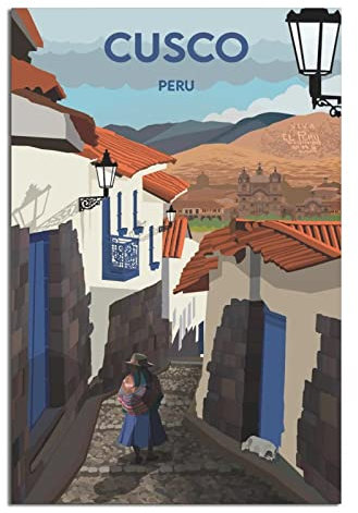 Vintage Reiseposter Cusco Peru Leinwand Wandkunst Poster Dekor Malerei Poster