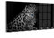 DEQORI Wandgarderobe Glas & Metall | Motiv Leopard mit blauen Augen | 60x30 cm | Design Haken-Leiste modern | Garderoben-Paneel für Flur, Wohnzimmer & Schlafzimmer | magnetisch & beschreibbar