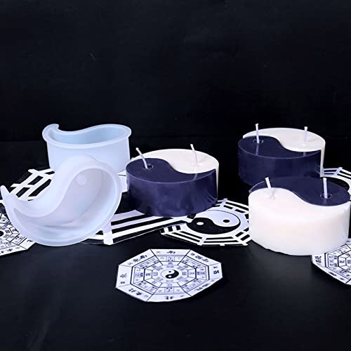 vsilay Tai für Chi Yin Yang Kerze UV Epoxidharz Form Handmade Gips Putz Wachs Seife Kristall Silikonform DIY Handwerk Heimdekorationen Gießwerkzeuge