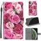 for iPhone XS Case, PU Leather Wallet Book Flip Folio Stand View Cover Pouch Compatible with iPhone X Phone Case (Flowers)