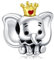 Annmors 925 Sterling Silber Bead Charms für Europäische Armbänder und Halskette Elephant Prince Perlen mit 5A Zirkonia,Weihnachten, Valentinstag, Muttertag, Geschenkanhänger für Frauen und Mädchen
