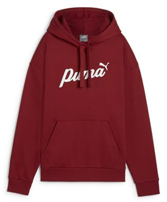 PUMA Damen ESS+ Script Hoodie FL Schweiß, Intensives Rot-weißes Gummi, M EU