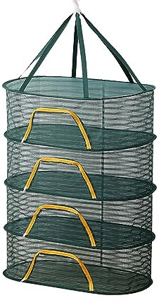 szdianhai 4 Lagiges Trockennetz,Mehrstöckigen trockennetz für kräuter, Das atmungsaktive Mesh hält die Luftzirkulation aufrecht,trocknen Vielseitig einsetzba Polyamid Stahldraht (Grün)