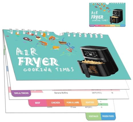 NEERIX Air Fryer Cookbook, Easy Air Fryer Recipe Book, Air Fryer Magnetic Cheat Sheet Oven Cooking Guide, for Oven Cooking Pot Temperature, Cooking Times Tables and Kitchen Conversions