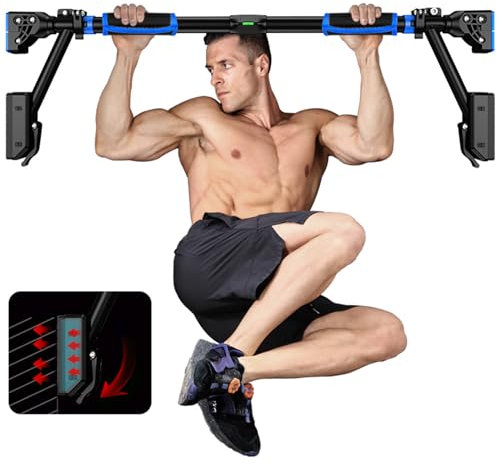 Klimmzugstange hochbelastbare,78–98 cm Klimmzugstange türrahmen ohne Bohren,bidirektionale Unterstützung und horizontaler pull up bar mit rutschfesten Handpolstern