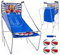 COSTWAY 8 in 1 Basketballautomat, elektrischer Baskeltballständer klappbar, Schießmaschine mit 4 Bällen, 8 Spielmodi, Luftpumpe für 2 Spieler, Arcade Basketballspiel für Kinder Erwachsene (Blau+Weiß)