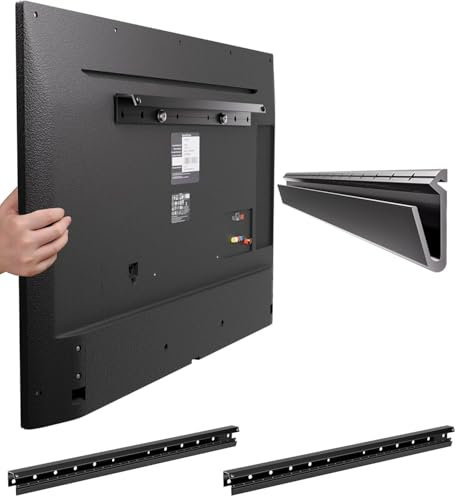 Fulifix 2 Pack No Stud TV Wall Mount for All Brand 32-75 inch TVs, Flush TV Mount for Drywall, Studless TV Hanger Easy Install, No Damage, Up to 150 lbs, Max VESA 600x400mm, Level Included