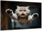 Munera Design - Bild 56x84 - Katzen-Bilder Katze im Anflug - Wand-Bilder Wohnzimmer