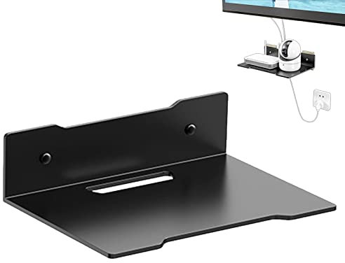 Ristyur Camera Shelf Wall Holder | Camera Bracket Wall Mount,Metal Router Rack AV Shelf Under The TV For TV Set-top Box Audio Projector, DVD Player Storage Bracket