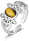 KINGWHYTE Keltische Ringe Für Frauen 925 Sterling Silber Einstellbare Daumen Ringe Tigerauge Ring Keltischer Schmuck Geburtstagsgeschenke Für Frauen Mama Oma