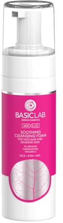 BasicLab Reinigungsschaum Gesicht Mit Betain, Naringenin, Arginin und Vitamin C | 150 ml | - Für Empfindliche und Rötungsanfällige Haut