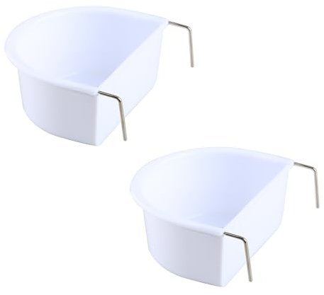 Thyonta 2 PCS Bird Cage Hooked Bird Feeder Pet Bird Food Container Feeding Trough Parrots Pachyderms Lightweight and Sturdy