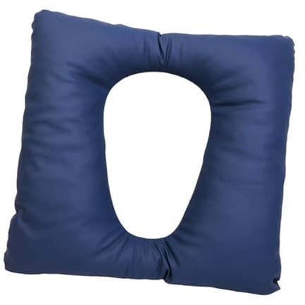 Milageto Commode Seat Cushion Padded Cushion, Portable Waterproof PU Leather Padded Bathroom Attachment for Seniors,Disabled, Dark Blue