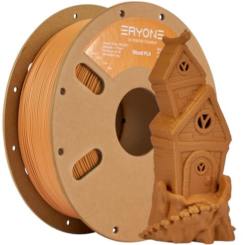 ERYONE Mixed Material PLA Filament 1.75mm +/- 0.03mm, 1kg Spool (2.2LBS) 3D Printer Filament, Wood PLA, Pottery Wood