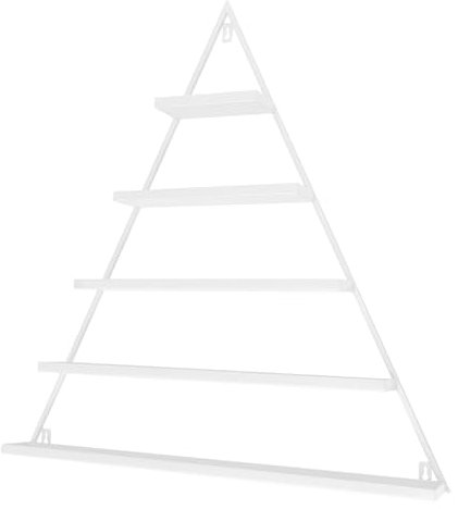 innytund Triangular Nail Polish Organiser Holder 5-Tier White Iron Cosmetics Wall Mount Display Rack Nail Polish 5 Stands and 5 Bars Nail Polish Display for Essential Cosmetic Storage Perfume Holder