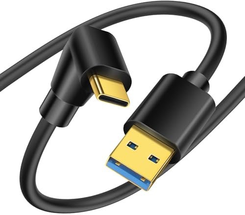 YACSEJAO 90 gradi USB tipo C cavo USB 3,0 A a USB C angolo su e giù cavo di ricarica veloce compatibile con notebook, PC, tablet, telefono e altro ancora (1M/3,3FT)