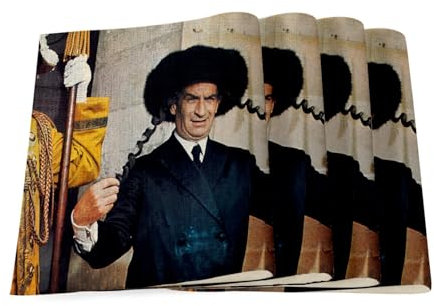 Tischsets aus Leinen – Rabbi Jacob Papillote Louis De Funes Comedie – Großes Format 40 x 28,5 cm, 4 Stück