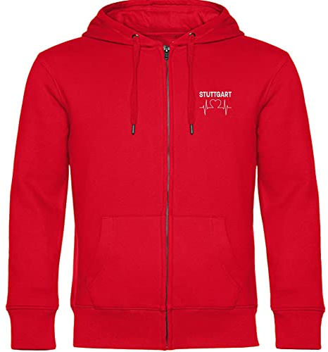 multifanshop Kapuzen Sweatshirt Jacke - Stuttgart - Herzschlag