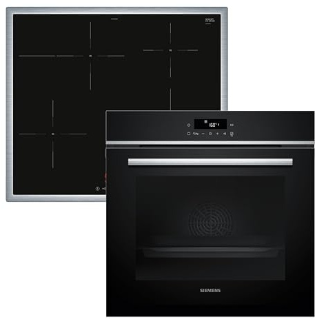 Siemens iQ300 Einbau-Backofen Set 60 x 60 cm Induktionskochfeld PQ613PIAA | activeClean®, LED-Touchbedienung, Schnellaufheizung, Backofen-Selbstreinigung