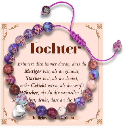 wynn's Tochter Geschenk, Mutter Tochter Geschenk Armband An Meine Tochter Geschenke von Mama Papa Eltern zum Geburtstag Taufe Firmung Kommunion Abschluss Einschulung Weihnachten