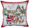 Home of Christmas Kissenhülle Weihnachten 45x45 cm Kissenbezug Gobelin Weihnachtskissen Sofakissen Dekokissen Kissen Reißverschluss (Rentier-Schlittenfahrt (Glitzernde))