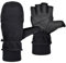 Harssidanzar Herren Fleece Fäustlinge Handschuhe Thermo Fäustlinge Flip Kaltwetterhandschuhe SM053EU,Schwarz,Größe XL