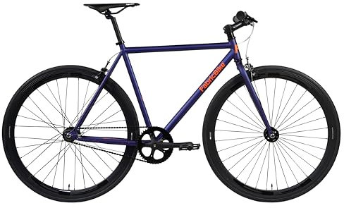 FabricBike Original - Single Speed Fixie Bike, 28 Zoll, Fixed Gear, Singlespeed Fahrrad Retro, Fixie-Räder, Hi-Ten Stahlrahmen, 10,45 kg (Größe M). (Blue Marine, S-49cm)