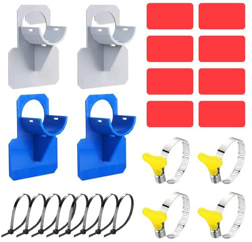 4 PCS Pool Schlauchhalterung, Pool Schlauch Halterung, Pools Schlauchhalter, Mit Kabelbinder und Schlauchschelle, Passend für Poolarmaturen mit Schlauchdurchmesser kleiner 38 mm/C