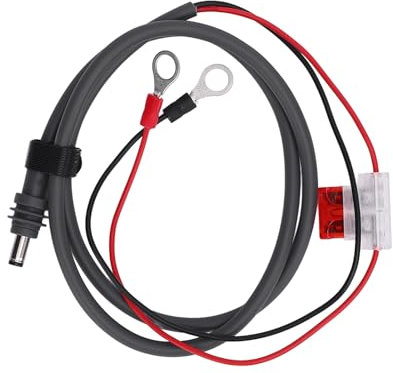 Câble de Charge CC 18AWG Black Rouge O Ring Câble d'alimentation DC avec fusible pour Le Chargeur de Batterie de 12V 24V Connexion RV RV Car to-Grid Grid Power Fire Adaptateur (5m)