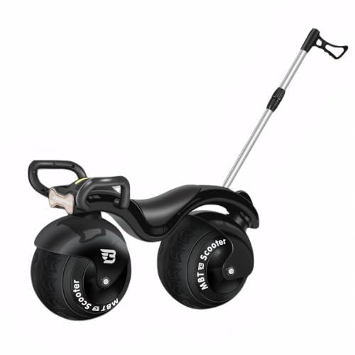 OKYUK Laufrad ab 3 Jahr mit LED-Licht & Musik, Kinder Laufräder mit Abnehmbaren Schiebestange, PU-Sitz & Breite Reifen, Sicherheit & Komfort für Kinder (Schwarz)