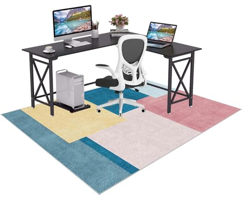 Alfombrilla para Silla de Oficina Alfombra para Silla de Escritorio para Suelos Duros Alfombra Gaming Suelo Silla Ruedas Entrada Casa Alfombrilla Protección Suelo para Laminado Parqué 80 x 100 cm
