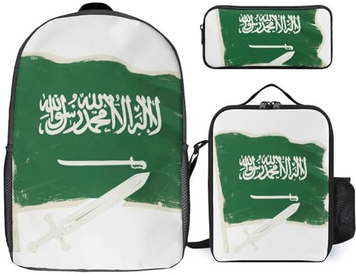 Reisensaudi-Arabien Nationalflagge Schulrucksack Schulranzen Schultasche Sports Rucksack Freizeitrucksack Daypacks Backpack Für Mädchen Kinder Jugendliche Mit Der Großen Kapazität