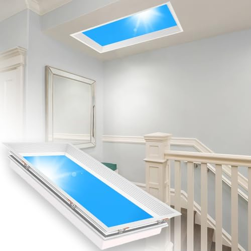Jadssox LED Blue Sky Light Deckenleuchte Dimmbare Unterputz-Deckenbeleuchtung Mit Fernbedienung, Kreativer Sonnenlicht-Kronleuchter 64W Deckenleuchten Für Wohnzimmer Loft Schlafzimmer