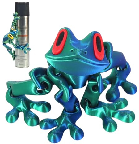 OIXYAZ 3D Magnetfrosch Kühlschrankmagnet mit beweglichen Gelenken, Niedliche Froschfigur als Kühlschrankdekoration für Zuhause und Büro, Flexible Ornamente mit starkem Magnet
