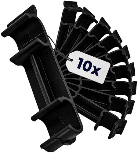 CLP 10er Set Stuhlverbinder Besucherstuhl Ken, Reihenverbinder & Stuhlkrabben, stabile Sitzreihen, einfach montierbar, sicher & langlebig, Farbe:schwarz