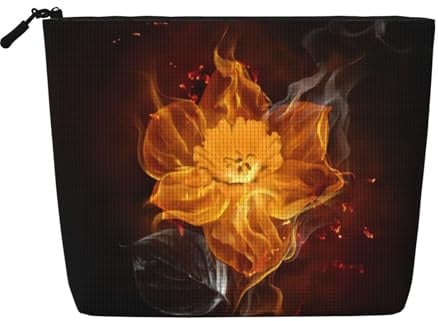 Trousse de toilette de voyage à une seule couche, idéale pour les voyages d'affaires et un usage quotidien., Fleur de flamme, Taille unique