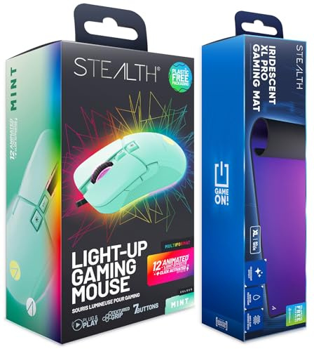 STEALTH Green LED Mouse and Pro XL Gaming Mat Bundle
