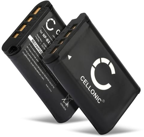 CELLONIC, Akku für Kamera, kompatibel mit Sony NP-BX1, ZV-1, HDR-CX405 (3.7V, 1090mAh) 2 Stück