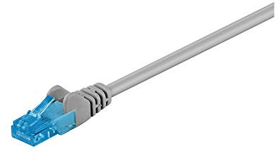 Goobay 55429 RJ45 Patchkabel CAT 6A U/UTP / 500 MHz Netzwerkkabel / Kupfer Internetkabel halogenfrei / RJ 45 Stecker / LAN Kabel / Grau / 50m