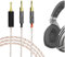 GEEKRIA Apollo Upgrade-Audiokabel, kompatibel mit Sennheiser HD700 Kopfhörerkabel, 16 Kerne, kupferfarben, silberfarben, geflochtenes Ersatzkabel (3,5 mm Stecker, 1,25 m)