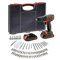 BLACK+DECKER BDC718AS2O-QW Perceuse-Visseuse sans fil - 18 V - 2 batteries 1,5 Ah - 20 250 cps/min - 2 vitesses - 80 accessoires - Livrée en organisateur