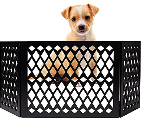 Freistehendes Haustiergitter, Haustiergitter für kleine Hunde, freistehendes Hundegitter für Treppen, freistehende Hundegitter für Türen, freistehende Haustiergitter, Breite 59,7–119,4 cm, Höhe 47,6