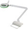 Lumeno LED Lupenleuchte 7218GN Lupenlampe mit 127 mm Echtglaslinse, Arbeitsplatzlampe, Kosmetiklampe, geeignet für Kosmetik, Bastler, Lesehilfe Vergrößerungslampe, 8 Dioptrien Grün mit Tischstativ