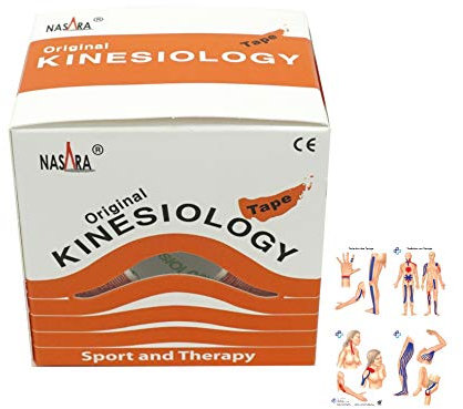 Original Nasara Kinesiologie Tape 5m x 5cm 6er Set inkl. ATC Anleitung mit Klebetechniken - Kinesiotape, Sporttape, Fitnesstape, Tapes - Wasserfest & Atmungsaktiv Orange