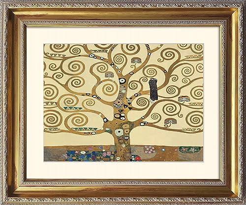 artissimo, Grand-Masters, Kunstdruck in Barock-Rahmen gerahmt, 63x53cm, AG4670, Gustav Klimt: The Tree of life, Bild mit Rahmen und Passepartout, Wandbild, Poster, Wanddekoration