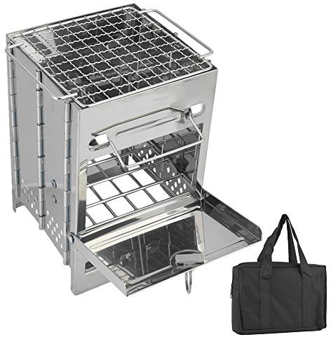 Wood Stove Folding Stainless Steel Wood Burning Stove Lightweight Outdoor Camping Stove Portablestove Outdoor Dining Set Portablestove Outdoor Dining Set